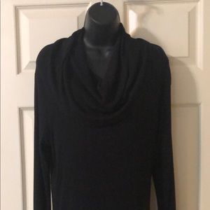 Ribbed knit tunic with cowl neck